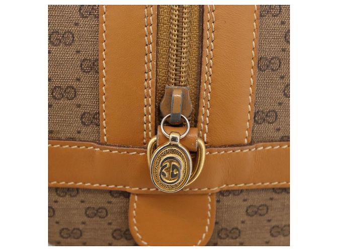 Borsa GUCCI Micro GG Supreme in PVC Beige Oro 002 115 0165 Auth 179378 D'oro - vista 17