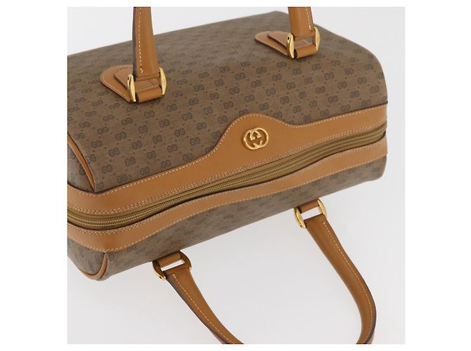 Borsa GUCCI Micro GG Supreme in PVC Beige Oro 002 115 0165 Auth 179378 D'oro - vista 6