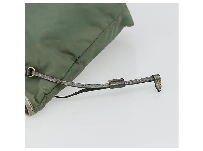 Borsa Tote PRADA Nylon Verde Oro Auth BA12579 D'oro - vista 10