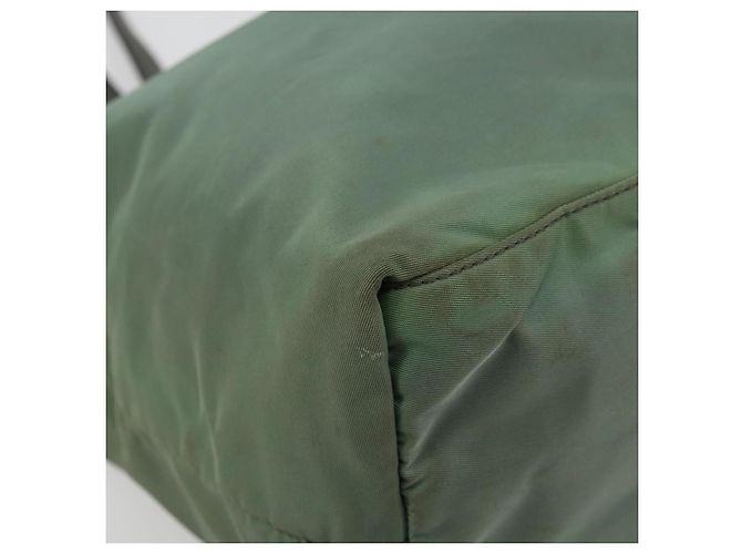 Borsa Tote PRADA Nylon Verde Oro Auth BA12579 D'oro - vista 14