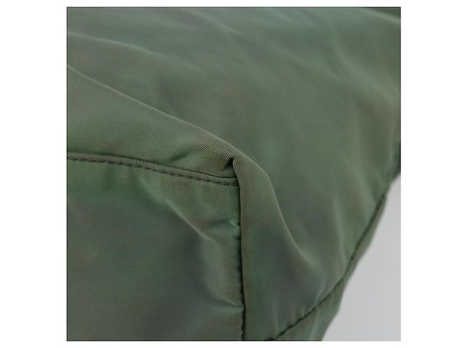 Borsa Tote PRADA Nylon Verde Oro Auth BA12579 D'oro - vista 15