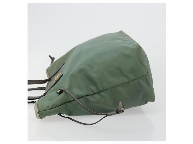 Borsa Tote PRADA Nylon Verde Oro Auth BA12579 D'oro - vista 4