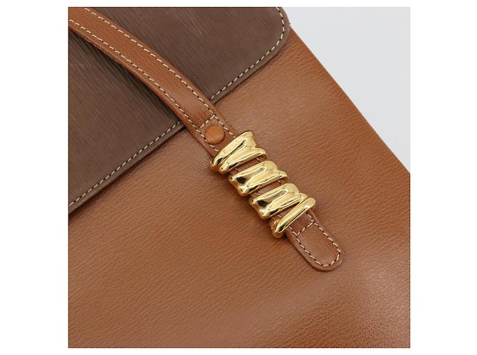 LOEWE Velazquez Shoulder Bag Pelle Marrone Oro Auth ka4263 D'oro - vista 18