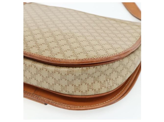 Céline Borsa a Spalla CELINE Macadam Canvas PVC Beige Oro Auth 179759 D'oro - vista 16