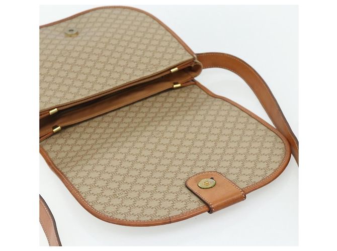 Céline Borsa a Spalla CELINE Macadam Canvas PVC Beige Oro Auth 179759 D'oro - vista 18