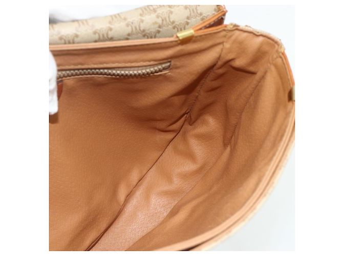 Céline Borsa a Spalla CELINE Macadam Canvas PVC Beige Oro Auth 179759 D'oro - vista 20
