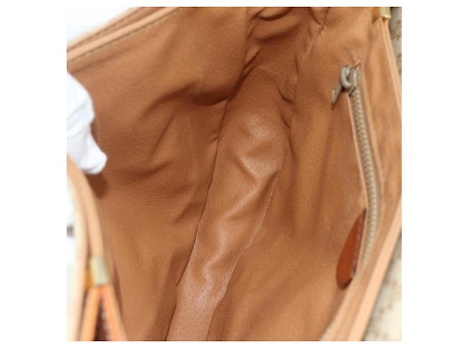 Céline Borsa a Spalla CELINE Macadam Canvas PVC Beige Oro Auth 179759 D'oro - vista 21
