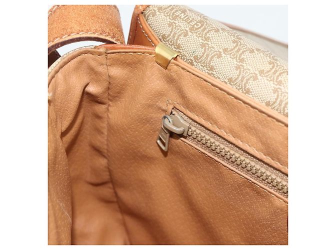 Céline Borsa a Spalla CELINE Macadam Canvas PVC Beige Oro Auth 179759 D'oro - vista 22