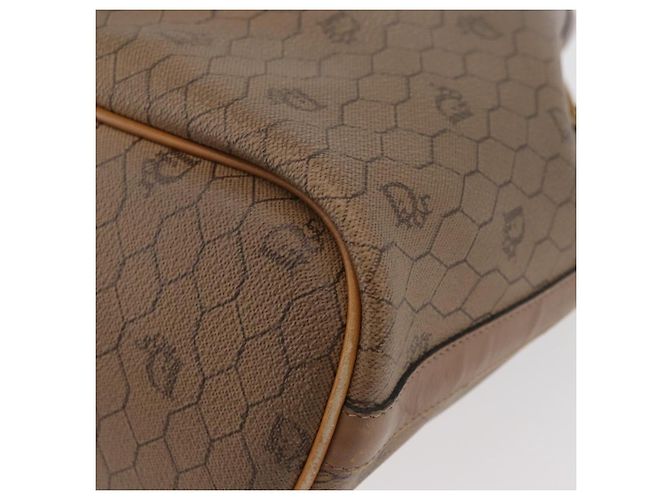 Borsa a Spalla Christian Dior Honeycomb Canvas PVC Beige Oro Auth 180032 D'oro - vista 16