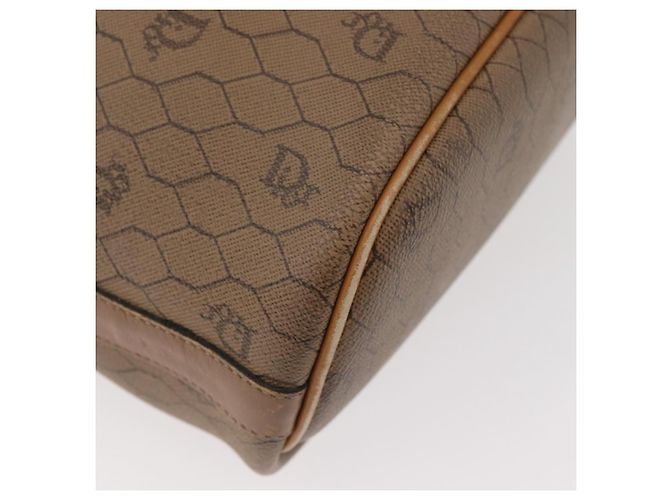 Borsa a Spalla Christian Dior Honeycomb Canvas PVC Beige Oro Auth 180032 D'oro - vista 9