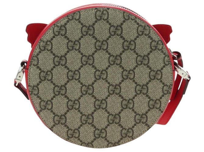 Borsa a tracolla GUCCI GG Supreme Butterfly PVC Beige Argento 550782 Auth 176748V - vista 2