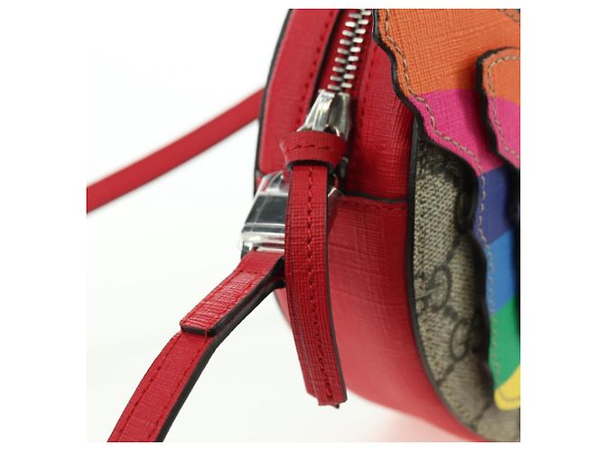 Borsa a tracolla GUCCI GG Supreme Butterfly PVC Beige Argento 550782 Auth 176748V - vista 9