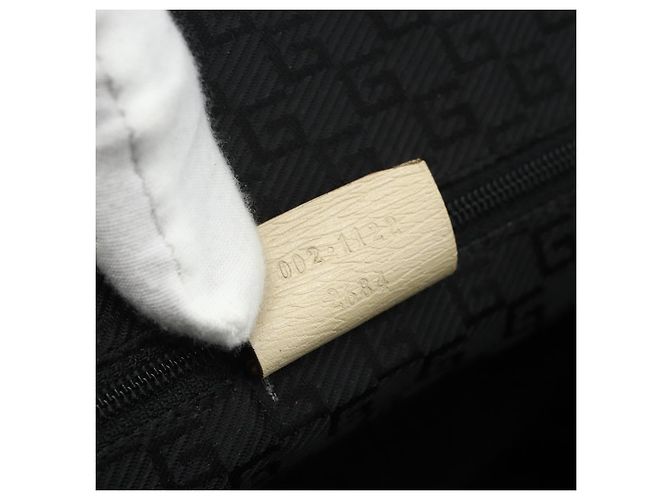 GUCCI Tote Bag Leder Beige Silber 002 1122 2684 Auth 178316 - Ansicht 12