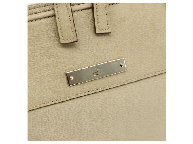 GUCCI Tote Bag Leder Beige Silber 002 1122 2684 Auth 178316 - Ansicht 17