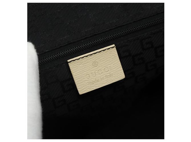 GUCCI Tote Bag Leder Beige Silber 002 1122 2684 Auth 178316 - Ansicht 18