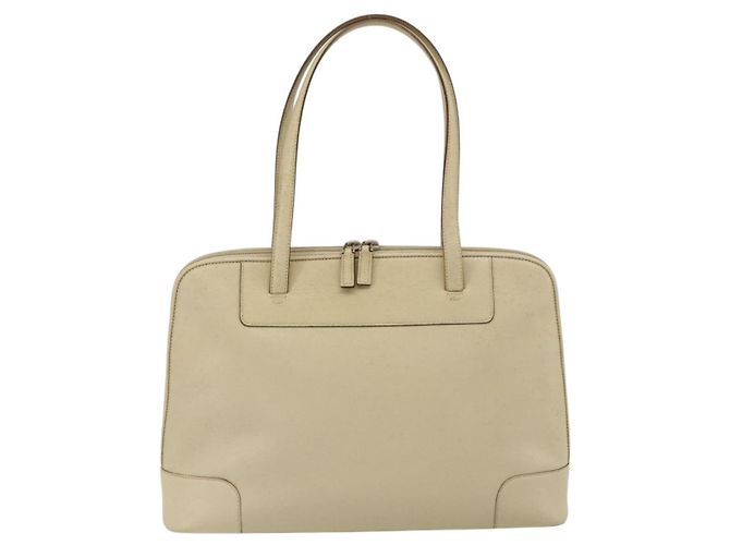 GUCCI Tote Bag Leder Beige Silber 002 1122 2684 Auth 178316 - Ansicht 2