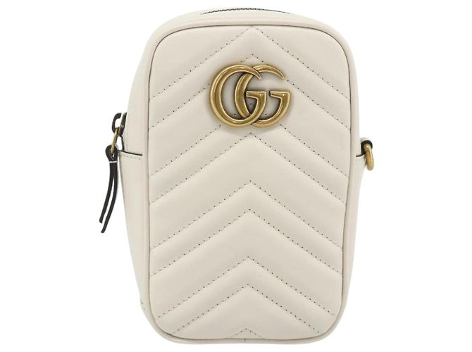 GUCCI Marmont Chain Shoulder Bag Leather Pink Gold white 699759 Auth ka4341SM Rosa Bianco D'oro - vista 13
