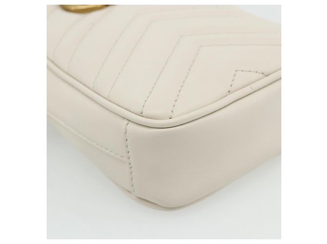 GUCCI Marmont Chain Shoulder Bag Leather Pink Gold white 699759 Auth ka4341SM Rosa Bianco D'oro - vista 15