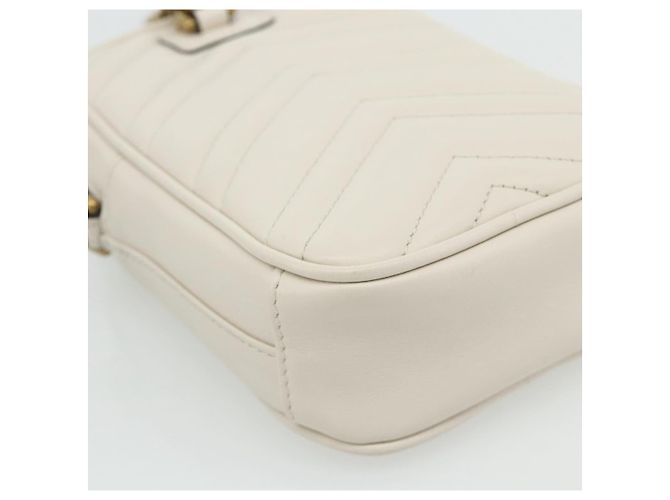 GUCCI Marmont Chain Shoulder Bag Leather Pink Gold white 699759 Auth ka4341SM Rosa Bianco D'oro - vista 17