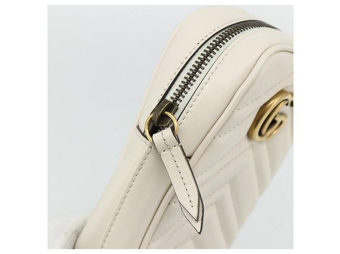 GUCCI Marmont Chain Shoulder Bag Leather Pink Gold white 699759 Auth ka4341SM Rosa Bianco D'oro - vista 18