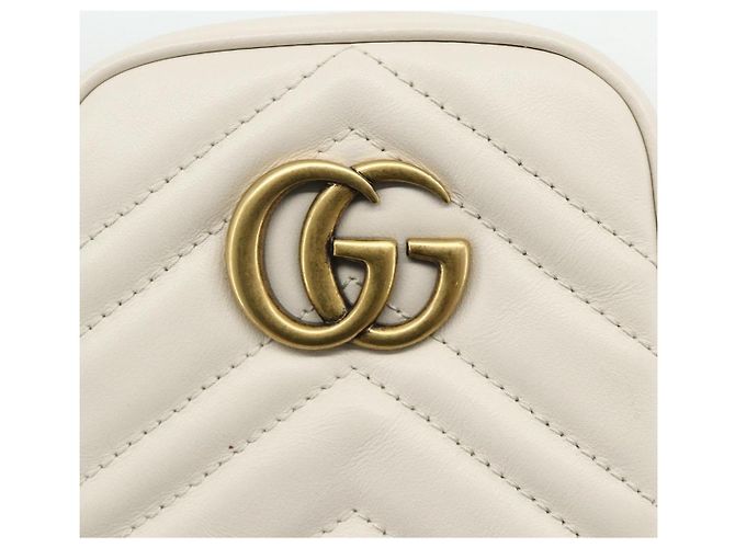 GUCCI Marmont Chain Shoulder Bag Leather Pink Gold white 699759 Auth ka4341SM Rosa Bianco D'oro - vista 19