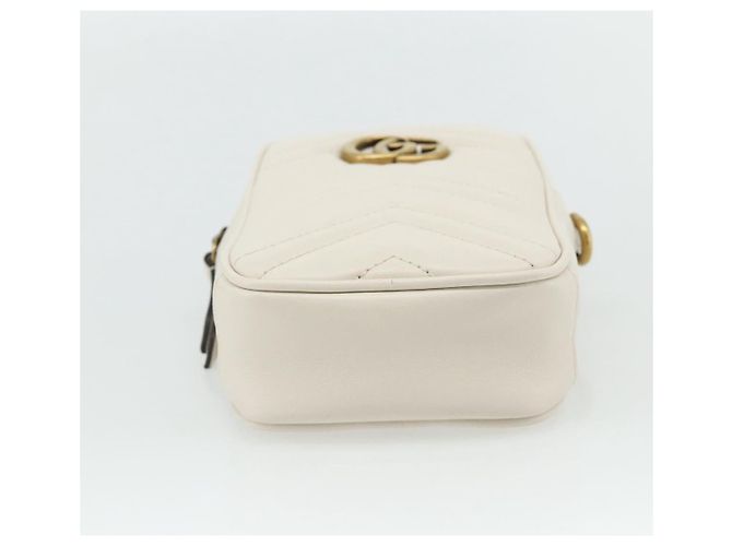 GUCCI Marmont Chain Shoulder Bag Leather Pink Gold white 699759 Auth ka4341SM Rosa Bianco D'oro - vista 5