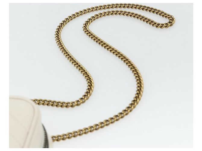 GUCCI Marmont Chain Shoulder Bag Leather Pink Gold white 699759 Auth ka4341SM Rosa Bianco D'oro - vista 8