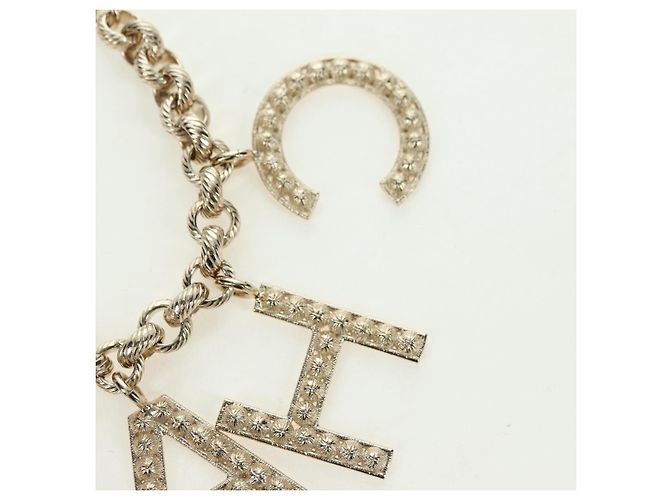 Bracciale CHANEL Logo metallo Champagne Gold CC Auth 178800SM D'oro - vista 10