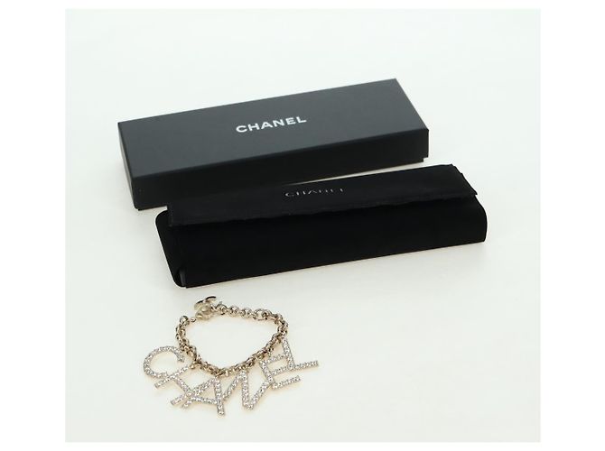 Bracciale CHANEL Logo metallo Champagne Gold CC Auth 178800SM D'oro - vista 12