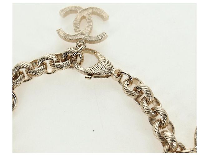 Bracciale CHANEL Logo metallo Champagne Gold CC Auth 178800SM D'oro - vista 13