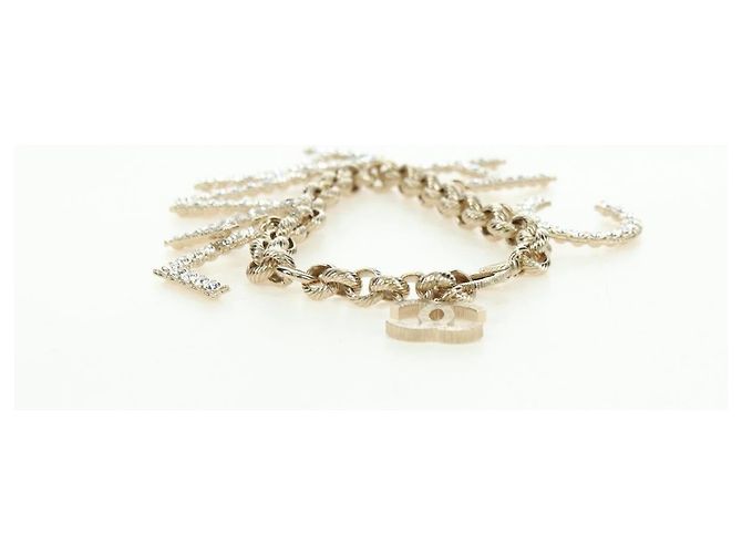 Bracciale CHANEL Logo metallo Champagne Gold CC Auth 178800SM D'oro - vista 16