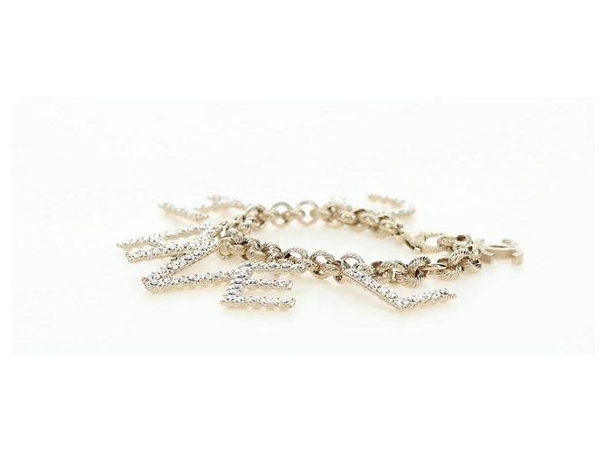 Bracciale CHANEL Logo metallo Champagne Gold CC Auth 178800SM D'oro - vista 17