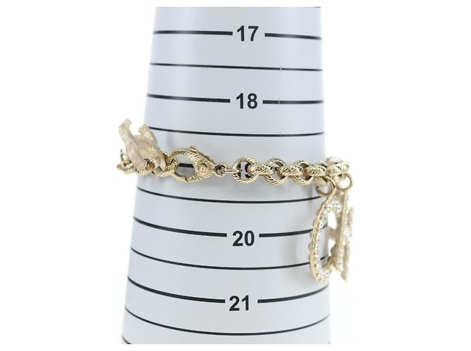 Bracciale CHANEL Logo metallo Champagne Gold CC Auth 178800SM D'oro - vista 18