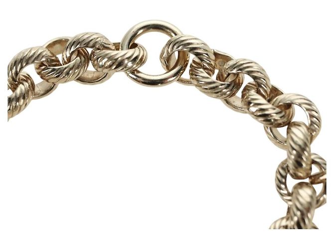 Bracciale CHANEL Logo metallo Champagne Gold CC Auth 178800SM D'oro - vista 5