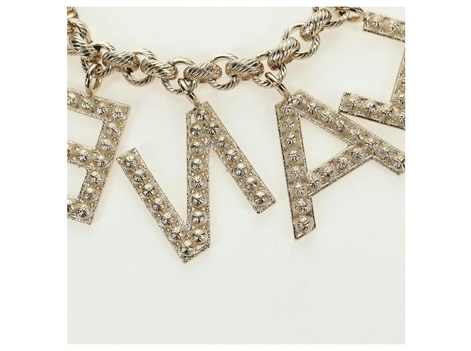 Bracciale CHANEL Logo metallo Champagne Gold CC Auth 178800SM D'oro - vista 9