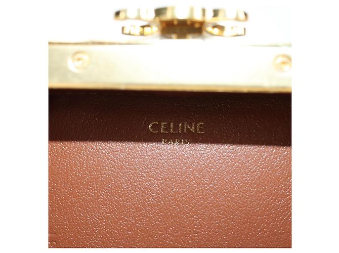Céline CELINE Triomphe Macadam Canvas Mini Vanity Case PVC Leather Black Auth 179589M Nero D'oro - vista 19