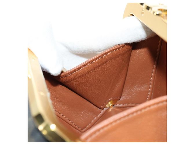 Céline CELINE Triomphe Macadam Canvas Mini Vanity Case PVC Leather Black Auth 179589M Nero D'oro - vista 21