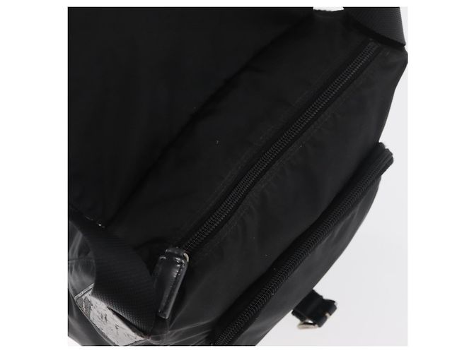 Borsa a tracolla PRADA Nylon Nero Argento Auth 180187 - vista 20