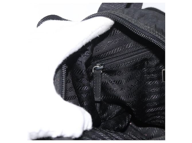 Borsa a tracolla PRADA Nylon Nero Argento Auth 180187 - vista 25