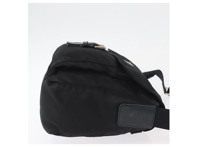Borsa a tracolla PRADA Nylon Nero Argento Auth 180187 - vista 3