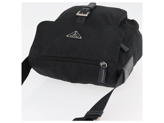 Borsa a tracolla PRADA Nylon Nero Argento Auth 180187 - vista 6