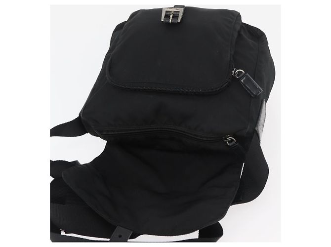 Borsa a tracolla PRADA Nylon Nero Argento Auth 180187 - vista 9