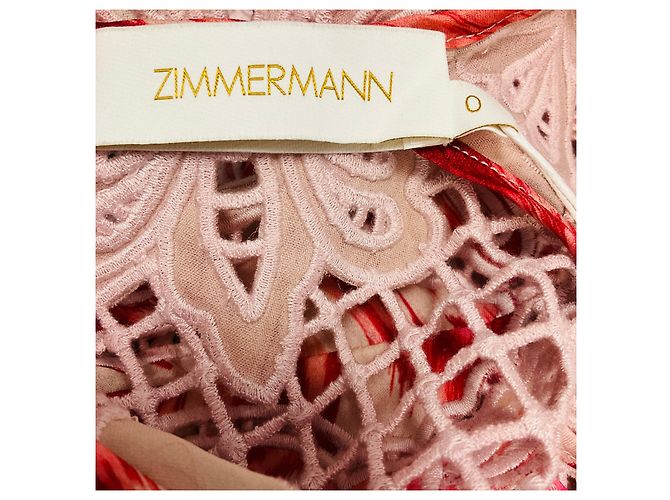 Vestido mini bordado Zimmermann Pink Multi Azalea Ikat Wavelength Rosa - vista 3