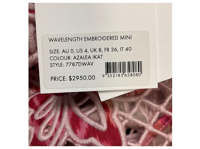 Vestido mini bordado Zimmermann Pink Multi Azalea Ikat Wavelength Rosa - vista 5