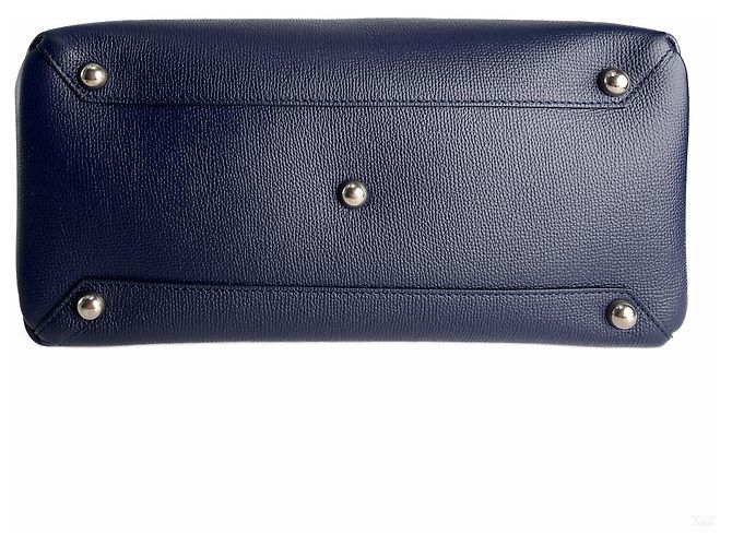 Burberry Sac cabas Banner Medium en cuir à motif vichy Archive Beige Bleu Marine - vue 3