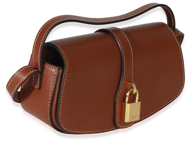Céline Clutch Tabou con tracolla in pelle di vitello liscia marrone Celine - vista 4