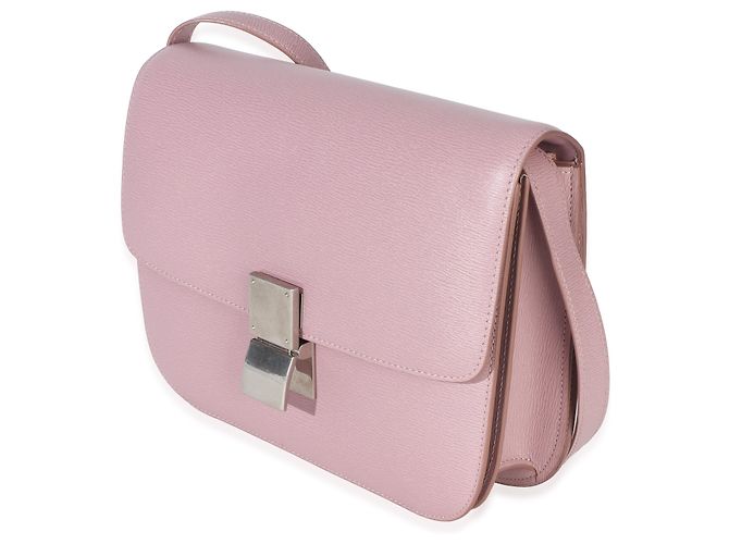 Céline Borsa Celine Small Box in pelle di vitello testurizzata rosa - vista 3