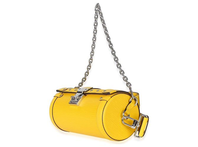Borsa a tracolla Louis Vuitton Yellow Epi Papillon Trunk Giallo - vista 3