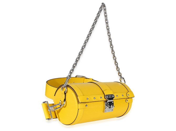 Borsa a tracolla Louis Vuitton Yellow Epi Papillon Trunk Giallo - vista 4