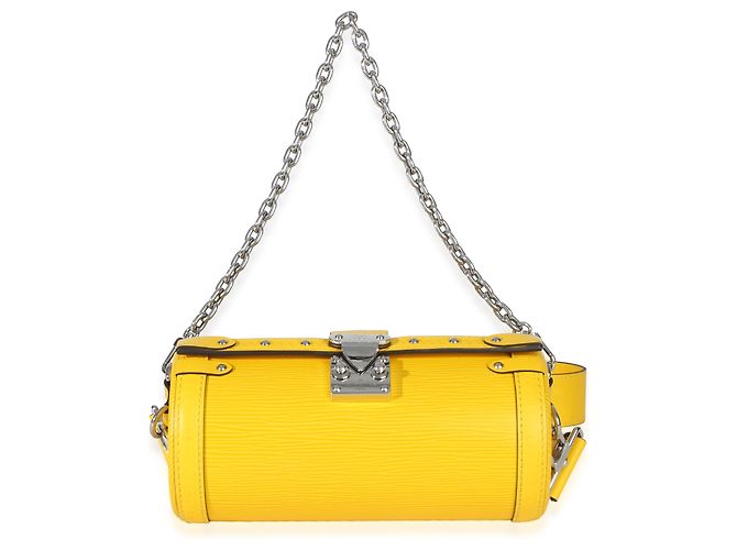Borsa a tracolla Louis Vuitton Yellow Epi Papillon Trunk Giallo - vista 8